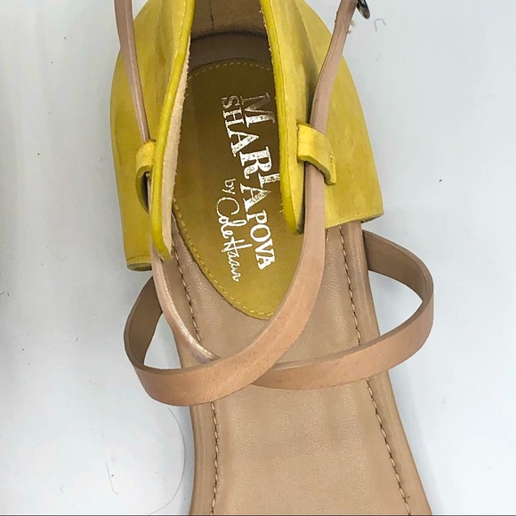 MARIA SHARAPOVA BY COLE HAAN FLAT YELLOW SANDALS - Picture 2 of 16